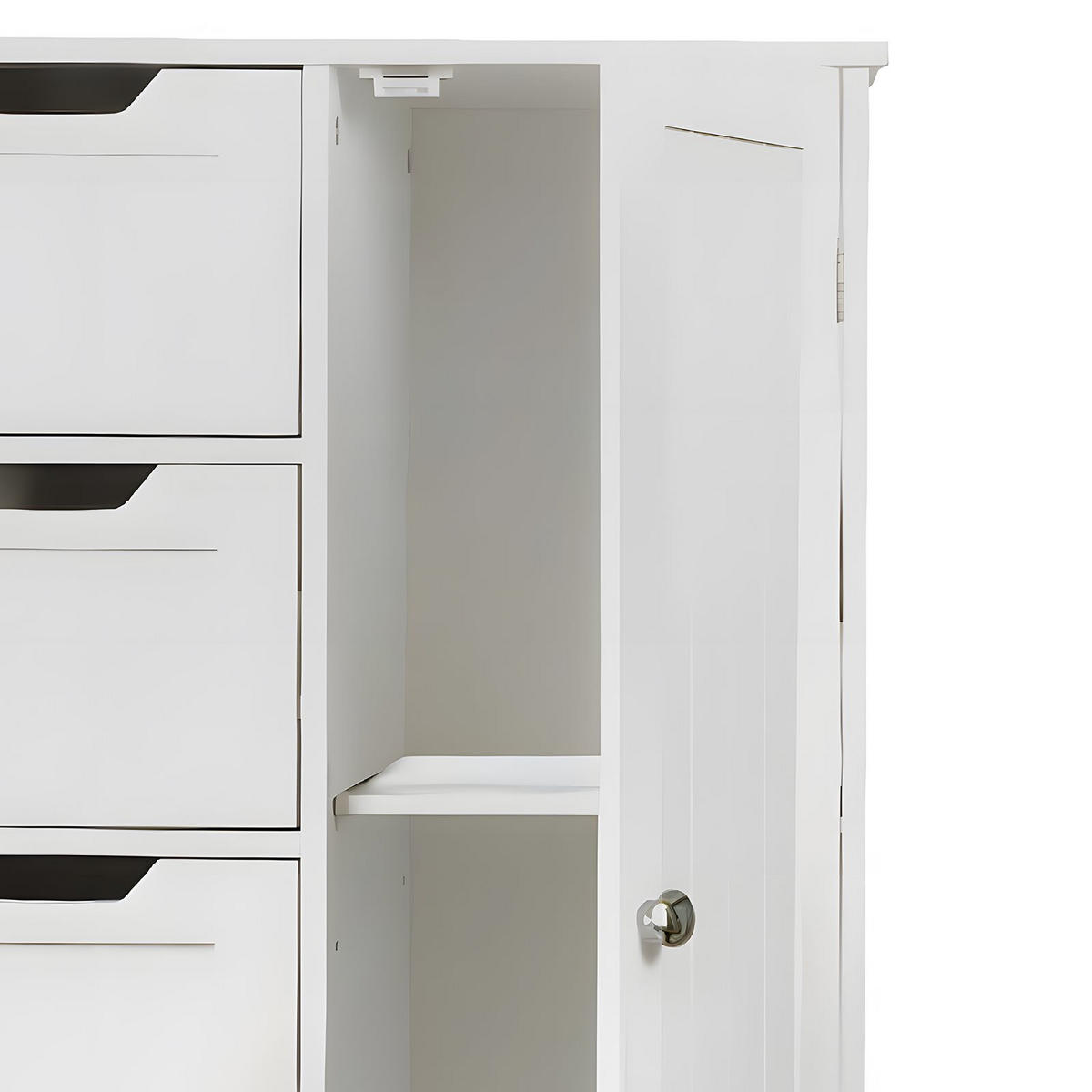 BADEZIMMERSCHRANK MDF Weiß 4 Schubladen 1 Tür 60x30x80 cm - Weiß, Holzwerkstoff (60/81/30cm) - Begryf