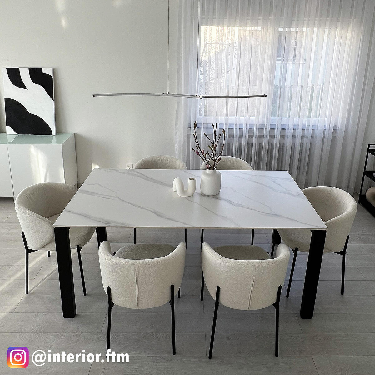 ESSTISCH in Marmoroptik - Keramik / Metall - Weiß, Keramik (90/180/76cm) - home24