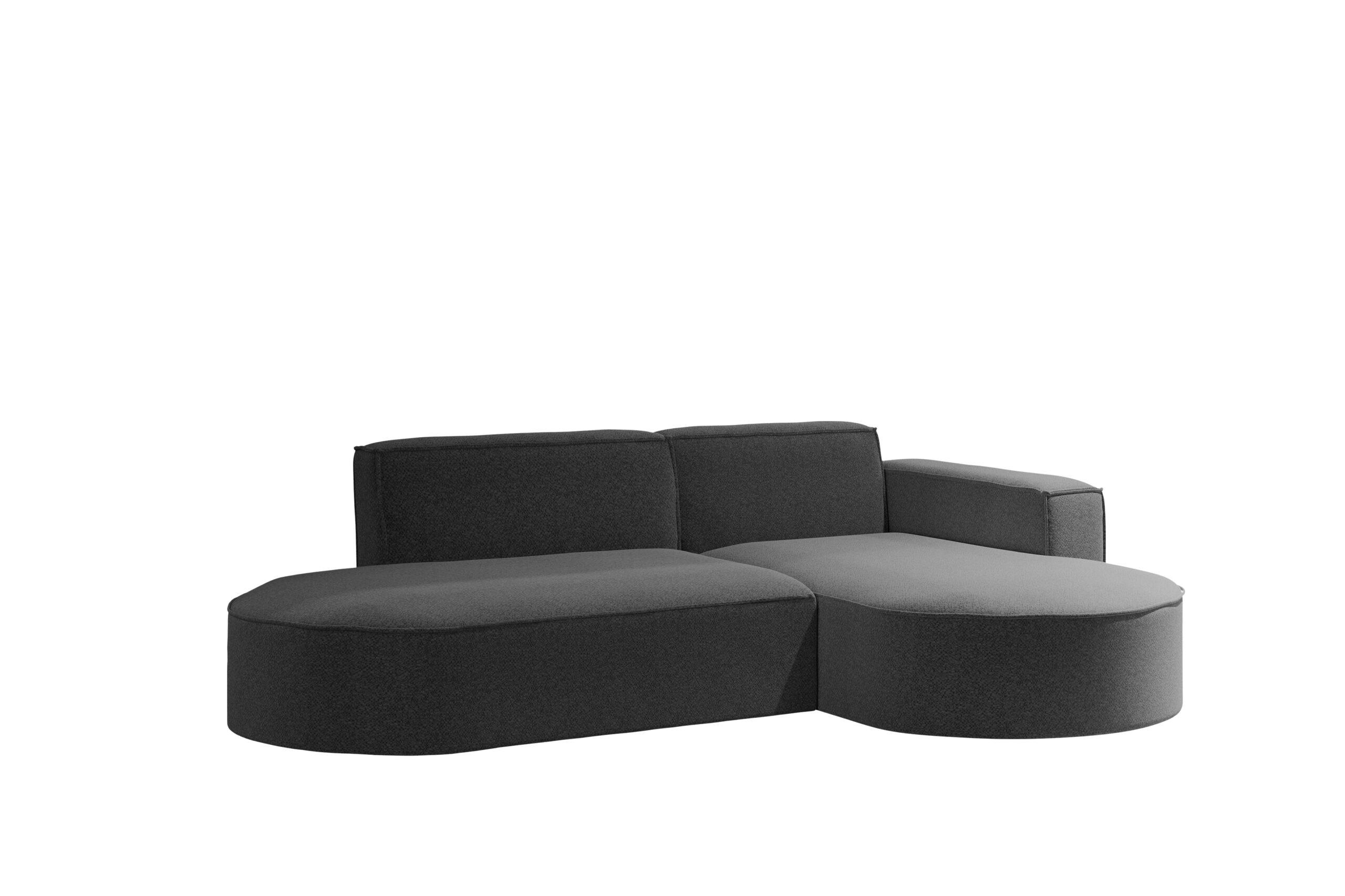 ECKSOFA Modernes L-förmiges Modena Studio Stoff Raven Graphit Rechts - Graphitfarben, Holz/Textil (236/165cm) - Kaiser Möbel