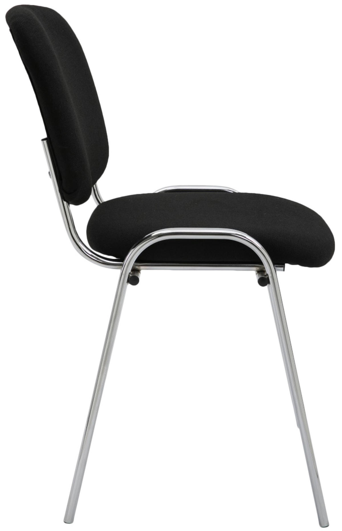 BESUCHERSTUHL Stoff schwarz - Chromfarben/Schwarz, Textil/Metall (54/79/48cm) - CLP