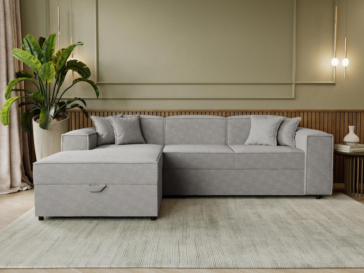 ECKSOFA Santos L, Seite: Links - Schwarz/Grau, Holzwerkstoff/Kunststoff (253/166cm) - MIRJAN24