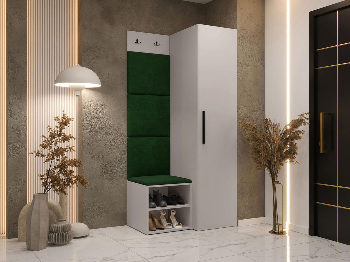 MOBILIER PENTRU HOL Medi III - cașmir/verde, material plastic/compozit lemnos (40/191/50cm) - MIRJAN24