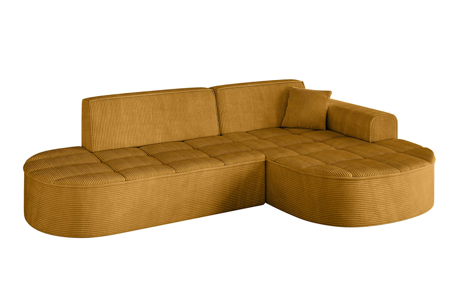 ECKSOFA Ottomane Rechts TARO-L1 - 243x171x79,5 cm Senfgelb - Currygelb/Gelb, Holzwerkstoff/Textil (243/171cm) - ALTDECOR