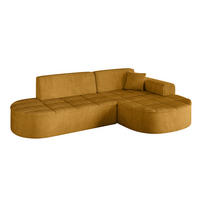 ECKSOFA Ottomane Rechts TARO-L1 - 243x171x79,5 cm Senfgelb - Currygelb/Gelb, Holzwerkstoff/Textil (243/171cm) - ALTDECOR