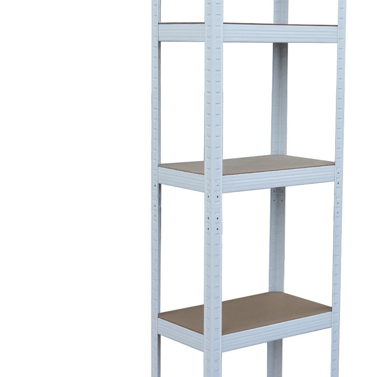 STALAK bijela smeđa čelik 5-polica - bijela, drvni materijal/metal (50/180/30cm) - Relaxdays