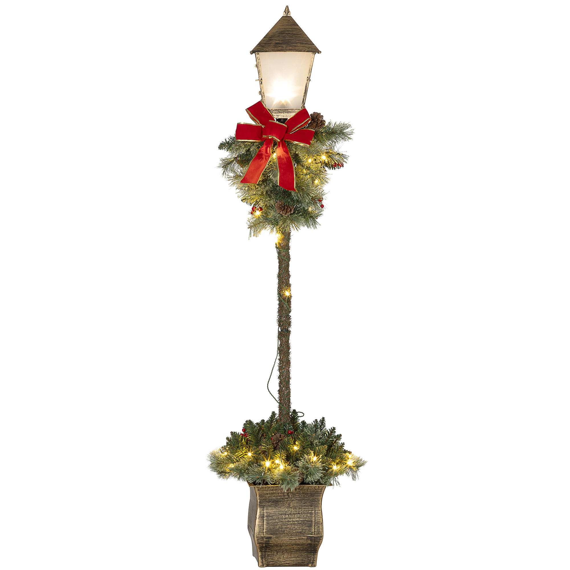 Outsunny 150 cm vánoční lucerna Vánoční osvětlení s 50 LED světly Kov