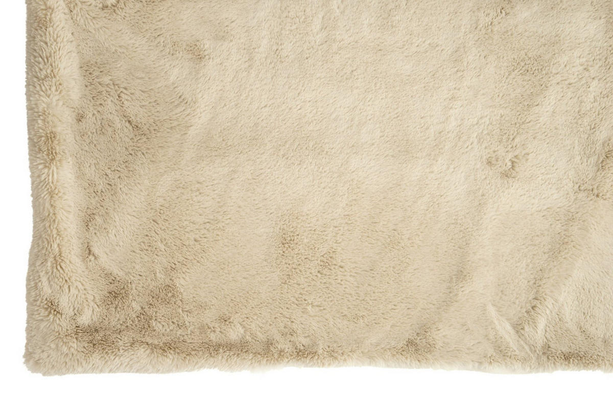PLAID CUTIE - Plüsch - Hellgrau - 180/130/3 cm - Beige, Textil (130/180cm) - J-Line