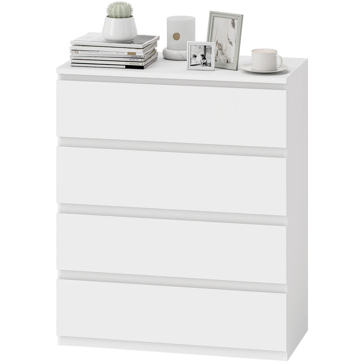 KOMMODE Weiß 80/39/95 cm - Weiß, Holzwerkstoff (80/95/39cm) - PANGIVO