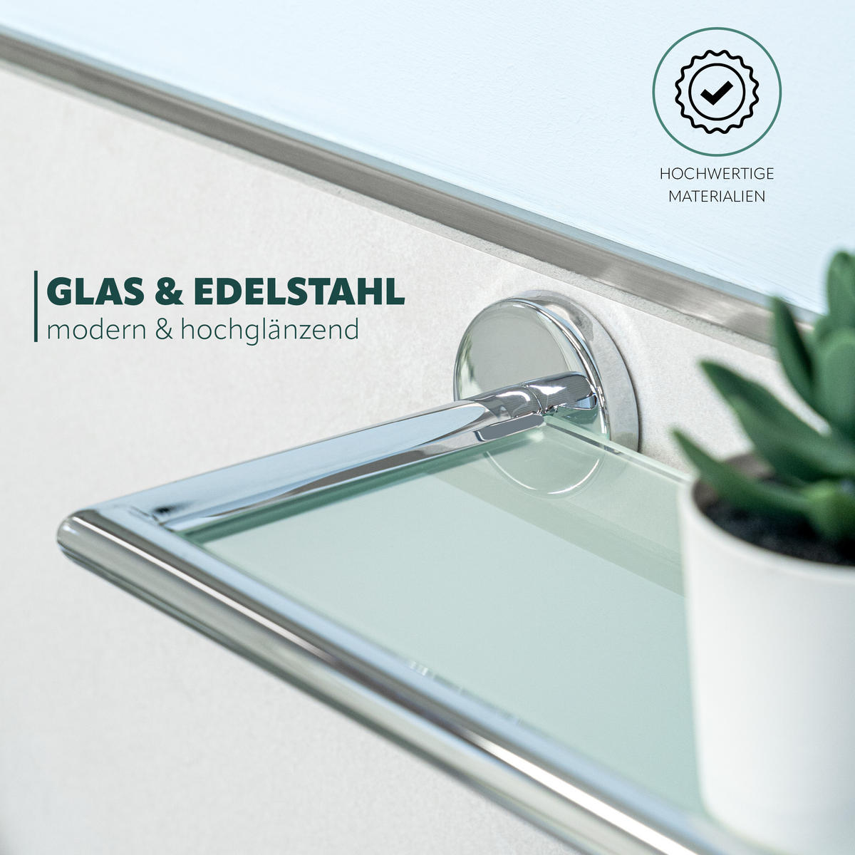 GLASABLAGE LUCENTE, Edelstahl verchromt - Chromfarben, Metall (54/6/14cm) - bremermann