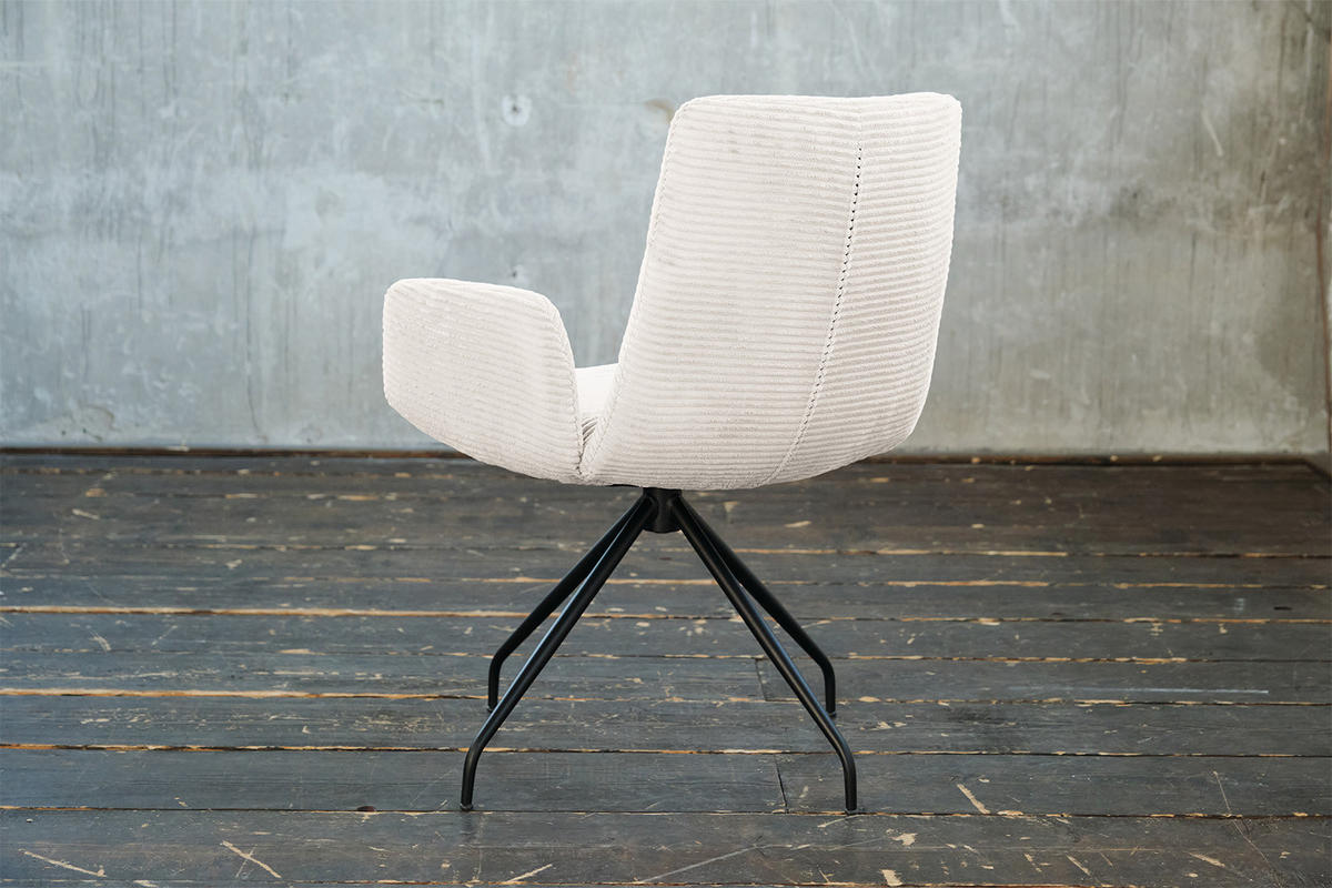 DREHSTUHL NEW CHARME Weiß Cord - Weiß, Textil (59/87/66cm) - KAWOLA
