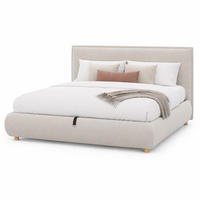 POLSTERBETT 180/200 mit Bettkasten, hydraulischem Stauraum und gepolstertem Kopfteil in Creme - Creme, Holzwerkstoff/Textil (180/200cm) - EVRYAE