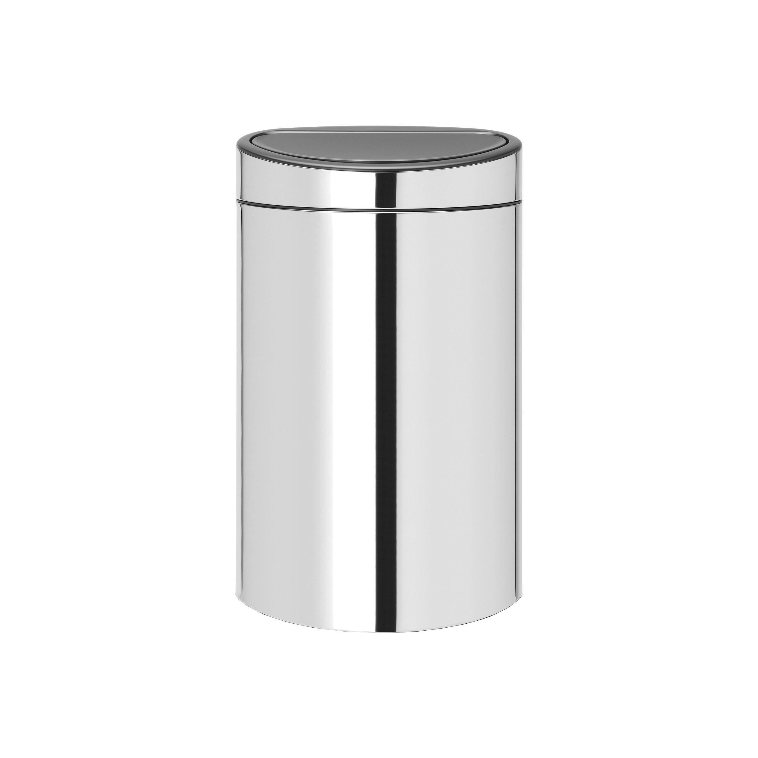 ABFALLEIMER Touch Bin, Brilliant Steel, 40 L - Silberfarben, Metall (48.3/76.5/32.8cm) - Brabantia