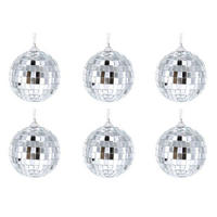 WEIHNACHTSKUGELN 6er-Set als glänzende silberne Discokugeln 6 cm - Silberfarben, Kunststoff (10/20/20cm) - LAALU