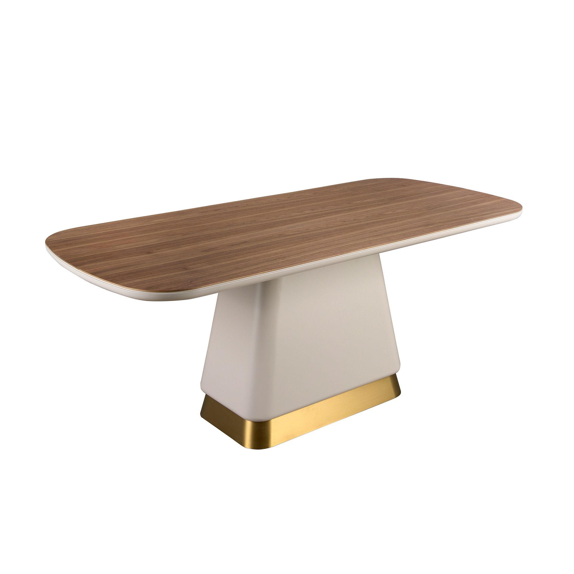 ESSTISCH Rechteckig Beige Gold Walnuss 200/95/76 cm - Walnussfarben, Holz/Holzwerkstoff (95/200/76cm) - ANGEL CERDA