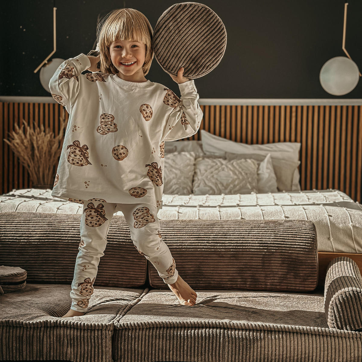 KINDERSOFA, Aesthetic, Cord, Braun - Braun, Textil (160/48/80cm) - MeowBaby