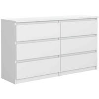 KOMMODE NUDO 120/78,5/39cm mit 6 Schubladen Türen Weiß - Weiß, Holzwerkstoff (120/78.5/39cm) - MASSENO