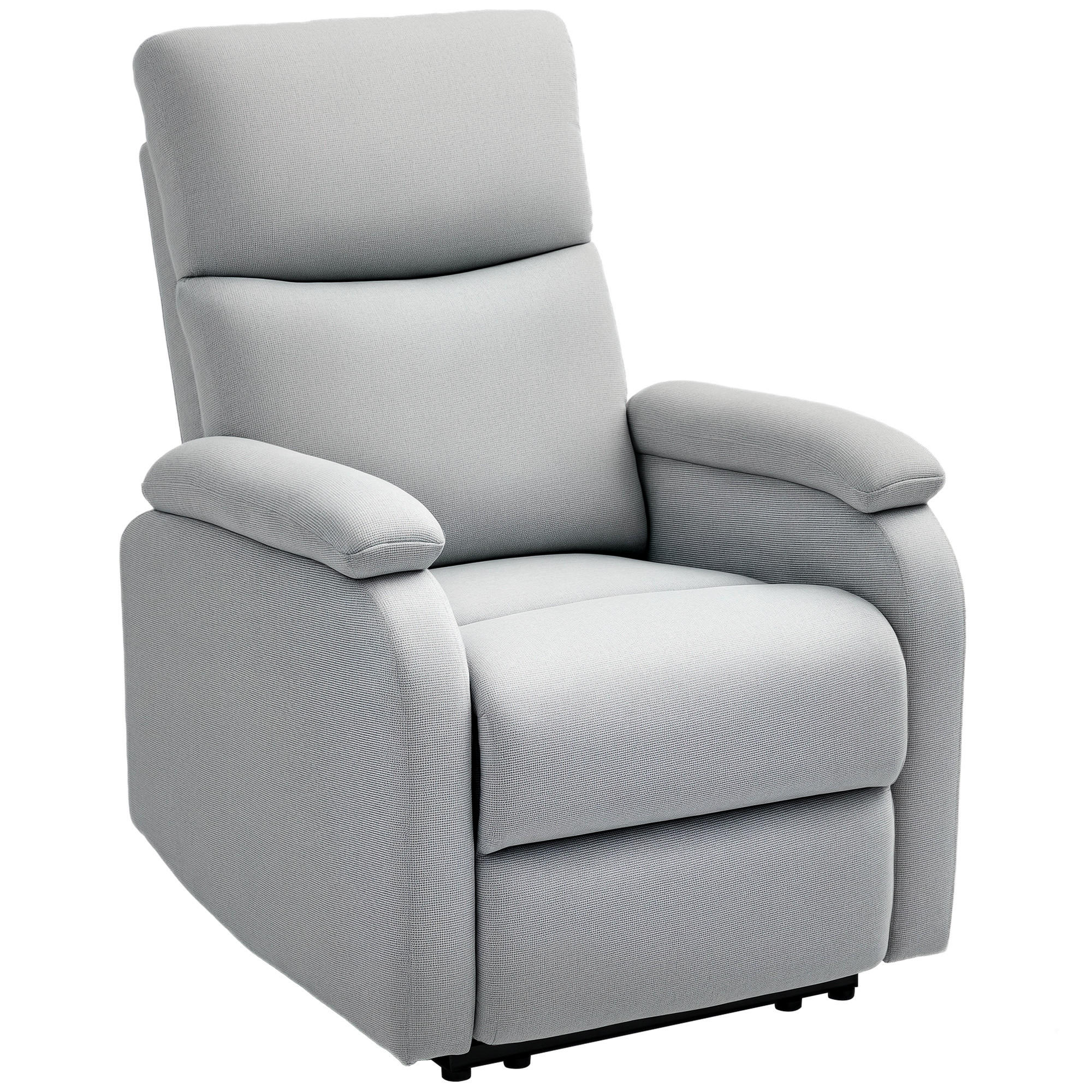 RECLINER-SESSEL, Verstellbare Rückenlehne, Fußstütze, Polstersessel, für Wohnzimmer, Grau - Multicolor, Holzwerkstoff (91.5/103/69cm) - FORIOUS