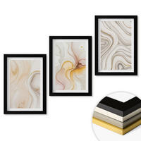 WANDBILDER 3er-Set - 20x30 cm Schwarzer Rahmen - Abstrakte warme Muster - Schwarz, Kunststoff (20/30cm) - ArtPrintCave