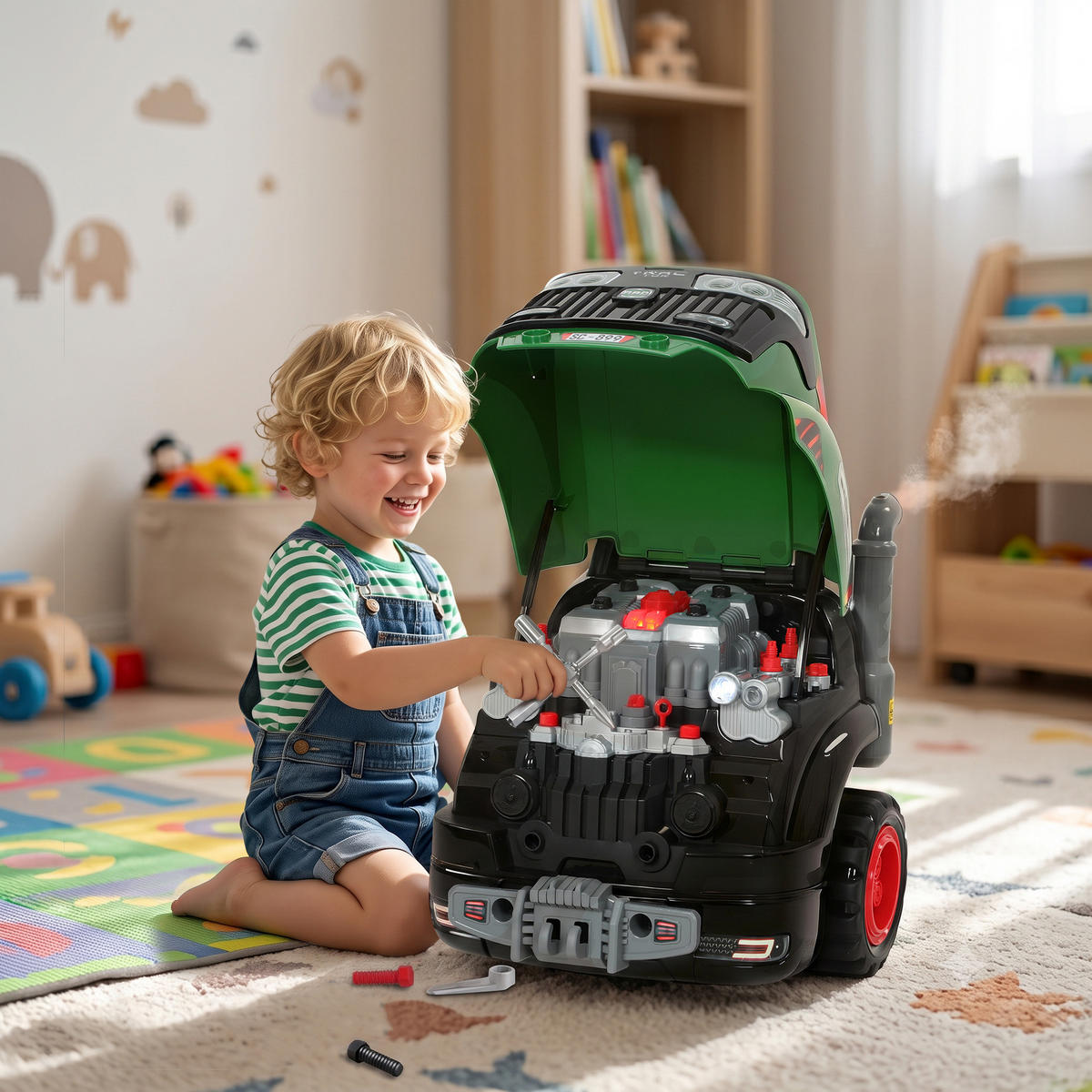 KINDER-MOTORSPIELZEUG Kunststoff Grün - Grün, Kunststoff (42/47/42cm) - AIYAPLAY