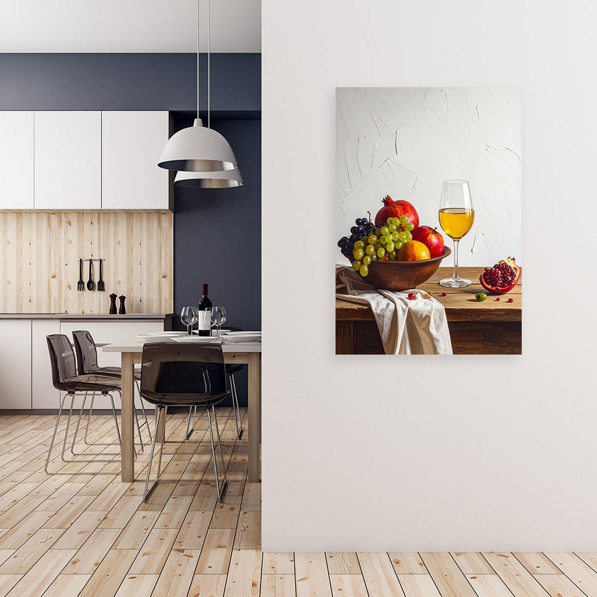 LEINWANDBILD Essen & Trinken 80x120cm - Multicolor, Textil (80/120cm) - Feeby