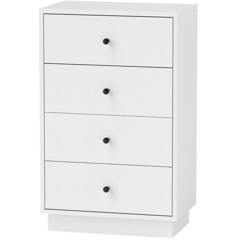 KOMMODE 47/29/75 cm mit 4 Schubladen und Auszugsperre in Weiß - Weiß, Holzwerkstoff (47/75/29cm) - BEAOK