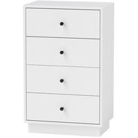 KOMMODE 47/29/75 cm mit 4 Schubladen und Auszugsperre in Weiß - Weiß, Holzwerkstoff (47/75/29cm) - BEAOK