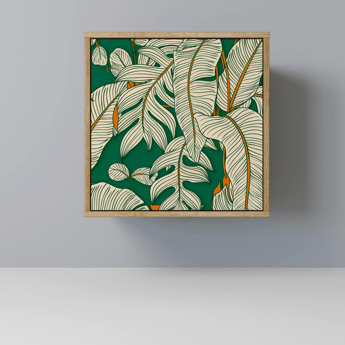 SIDEBOARD VERDANT PLEASURES, Eichefarben, 57,5x42x77,5 cm, Schräge Buchenholzfüße - Eichefarben/Buchefarben, Holzwerkstoff/Buchenholz (57.5/77.5/42cm) - SpaceRebels