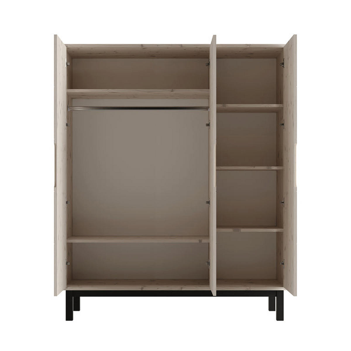 SKRIŇA 3 dvere Country Bielené drevo - biela, drevo (148.2/180/53.2cm) - Petits-meubles