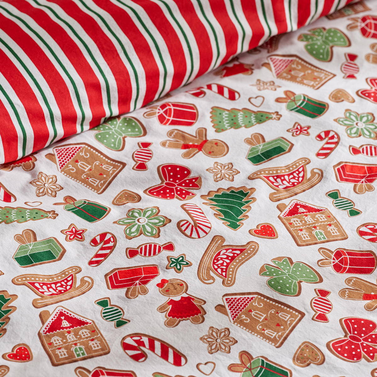 BETTWÄSCHE Baumwoll GINNO, 160x200 cm, Weiß, Winter Weihnachten Bettbezug, Weihnachtsdeko, Christmas, Weihnachtsmotiv - Weiß, Textil (160/200cm) - home&you