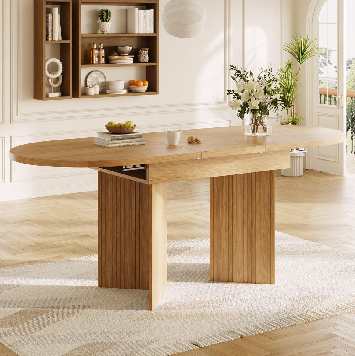ESSTISCH 120/80/75 cm natur aus MDF ausziehbar - Hellbraun, Holzwerkstoff (120/80/75cm) - OKWISH