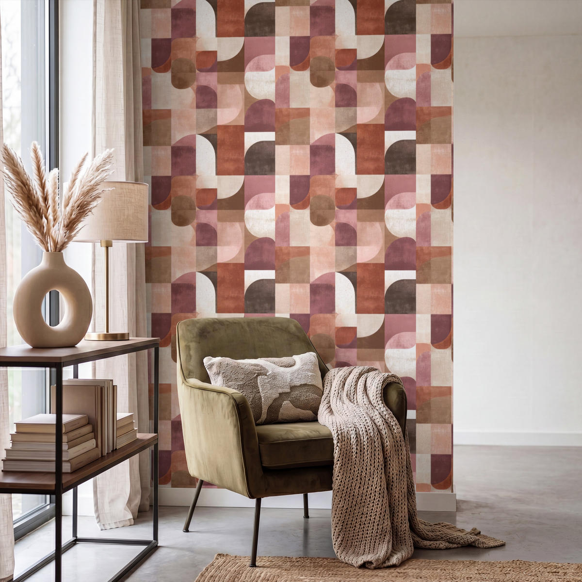TAPETE - Geometrie - Modern - Retro - 140x220 cm - Multicolor, Papier (140/220cm) - OnlyWow