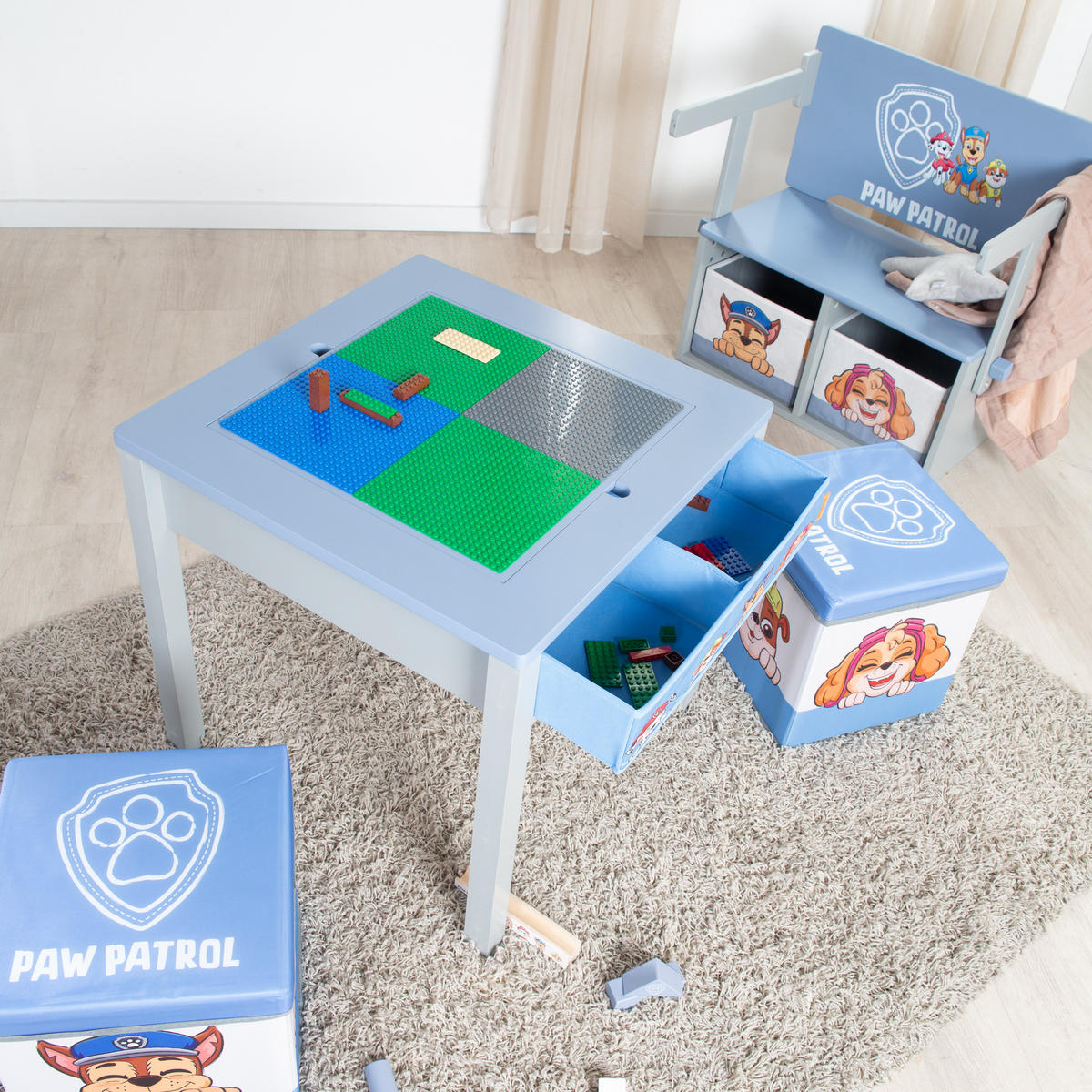 KINDERTISCH MIT WENDEPLATTE Paw Patrol - Multicolor, Holzwerkstoff (50/51/60cm) - Roba