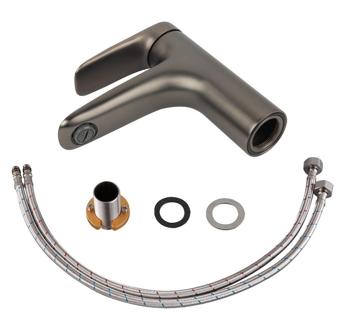 WASCHTISCHARMATUR Nola Grau - Grau, Metall (5/20/5cm) - Badplaats