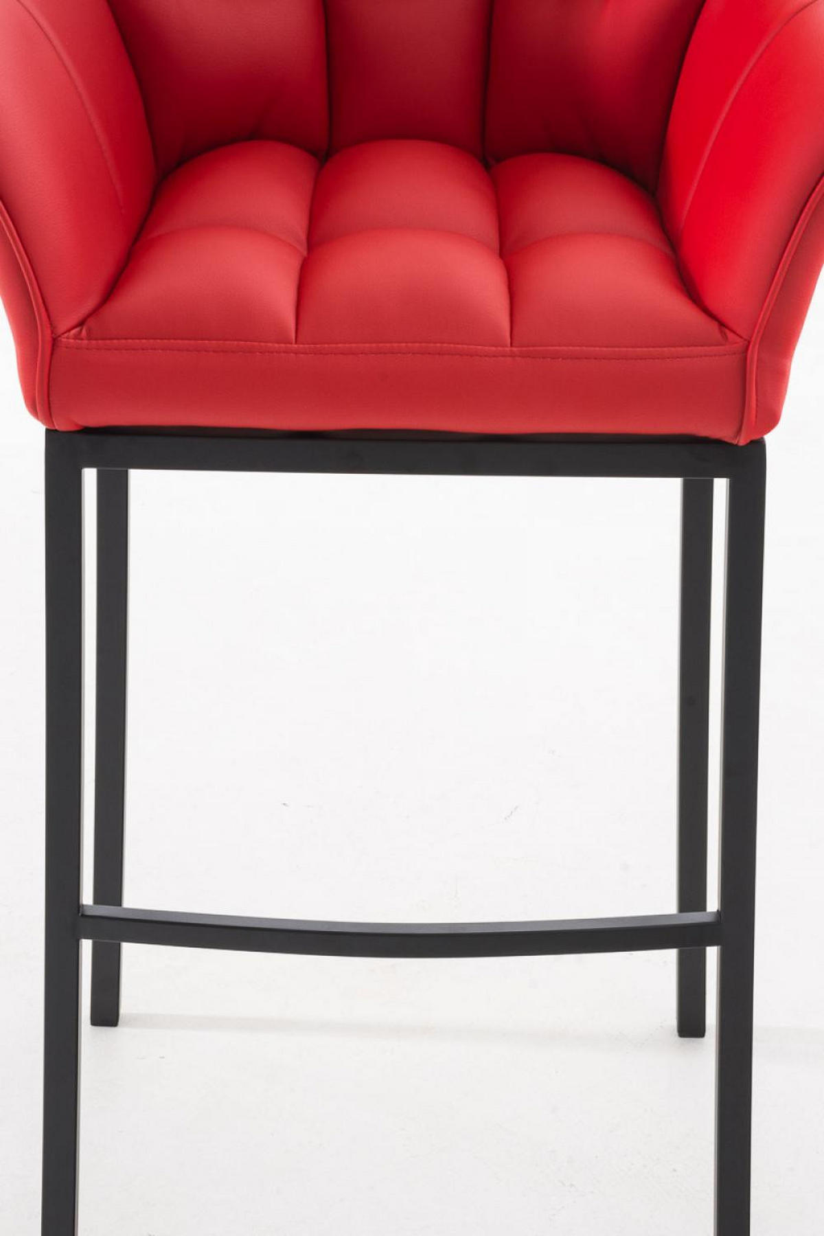 BARHOCKER 2er Set Lederlook Rot - Rot/Schwarz, Textil/Metall (64/110/48cm) - CLP