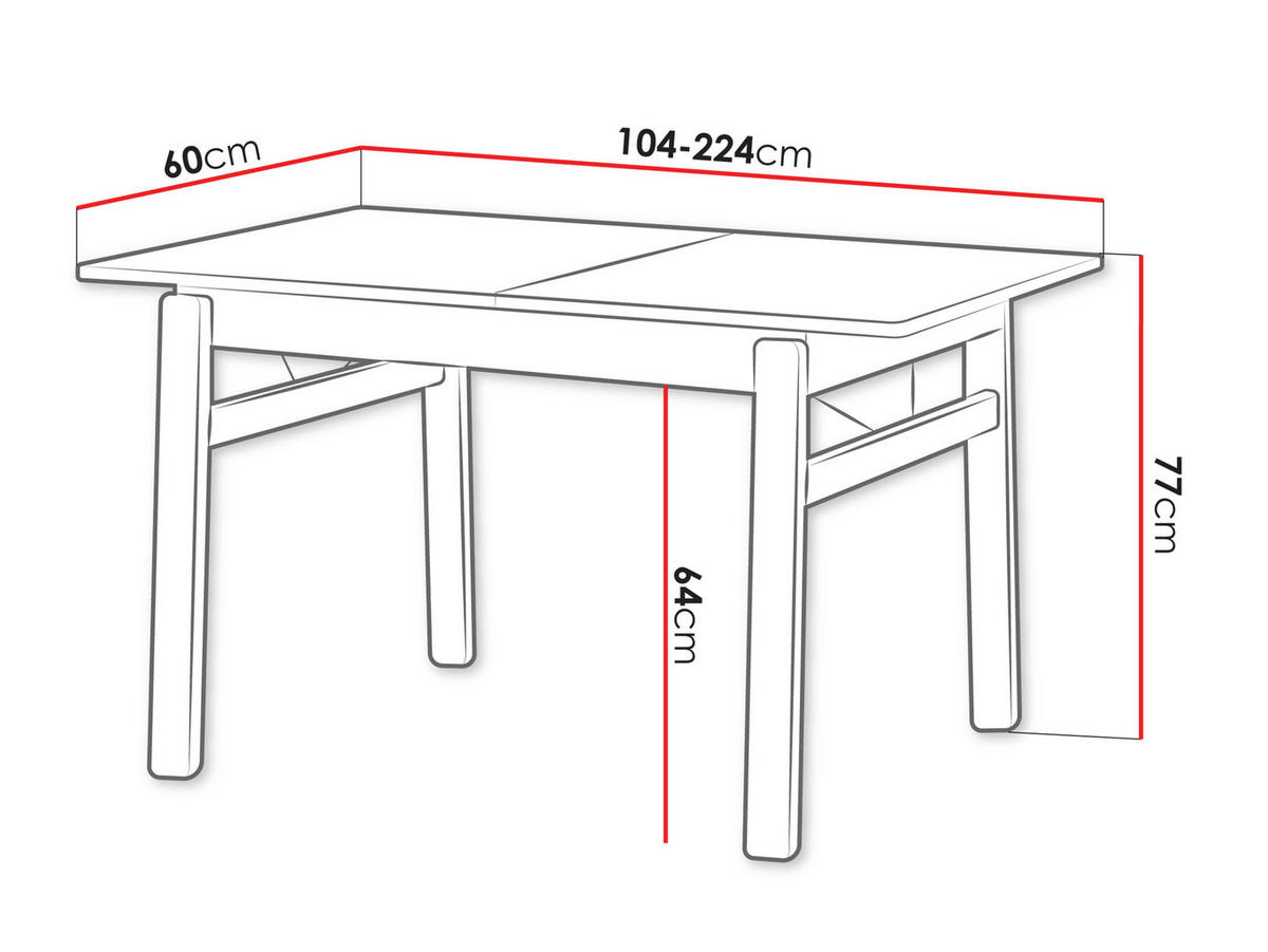 ESSTISCH ausziehbar Plot PT02 - Dunkelbraun, Holz/Holzwerkstoff (60/104/77cm) - MIRJAN24