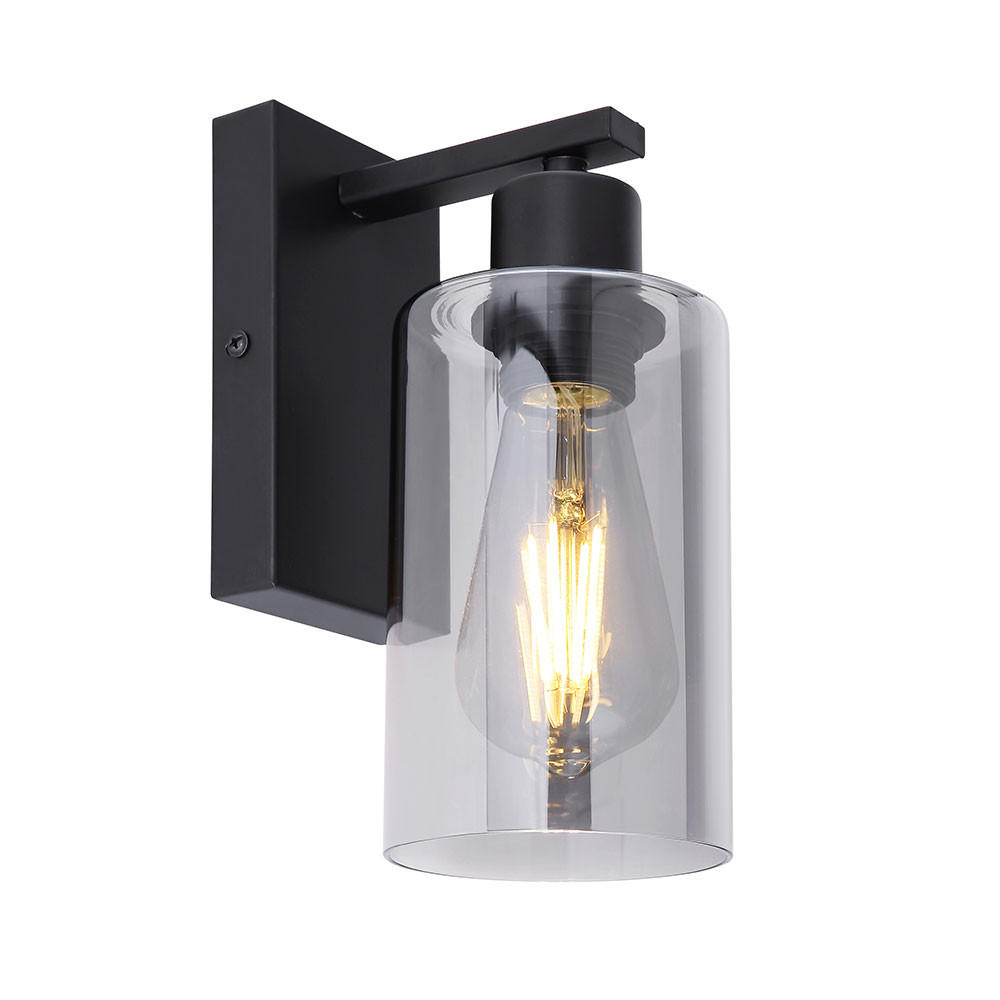 LED WANDLEUCHTE Glas Grau Rauchoptik - Grau, Glas (10/23/15cm) - Globo Lighting