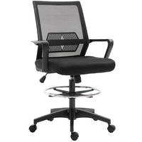 BÜROSTUHL in Schwarz 59x64x124 cm mit verstellbarer Sitzhöhe, Fußring und Wippfunktion - Schwarz, Kunststoff (64/124/59cm) - IVMEU