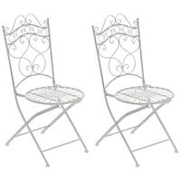 GARTENSTÜHLE Indi - 2er Set - antik weiß - Weiß, Metall (40/50/92cm) - TPFGarden