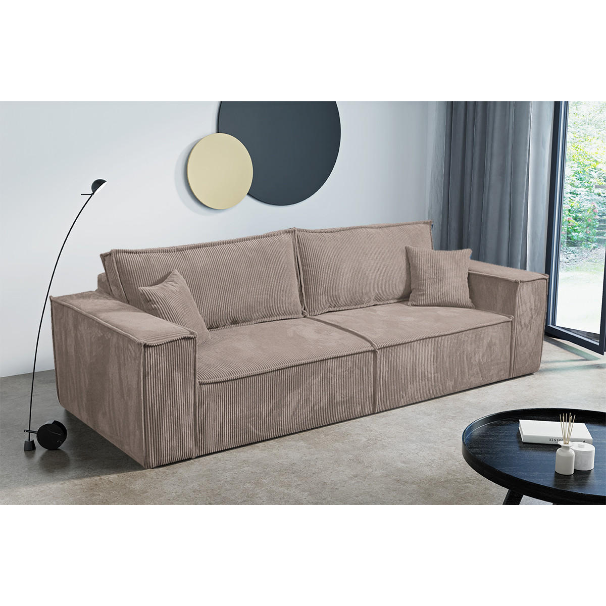 SOFA Isaac 4 Sitzplätze Taupe - Taupe, Holzwerkstoff (255/85/105cm) - Petits-meubles