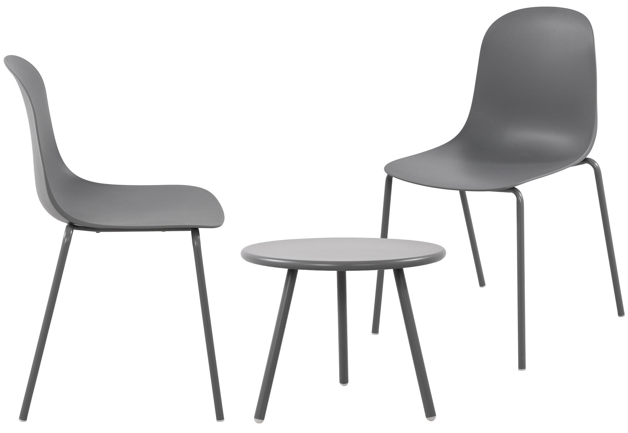 GARTENSITZGRUPPE Kunststoff Dunkelgrau - Dunkelgrau, Kunststoff - CLP