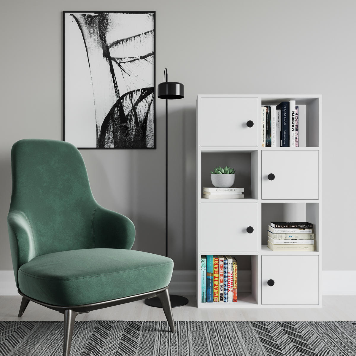 BÜCHERREGAL Tasso Weiss - Weiß, Holzwerkstoff (25/124.5/72cm) - Decorotika