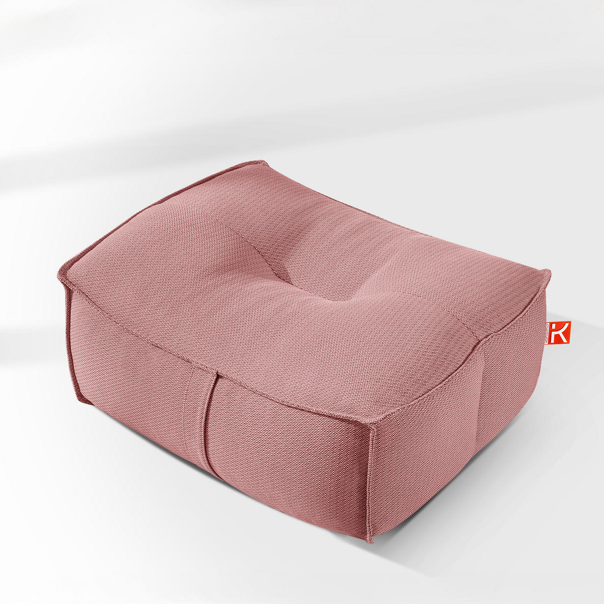 GARTENLOUNGE-HOCKER LOVIA Outdoof Pouf, Rot/Weiß - Rot, Textil (90/41/75cm) - KONSIMO®