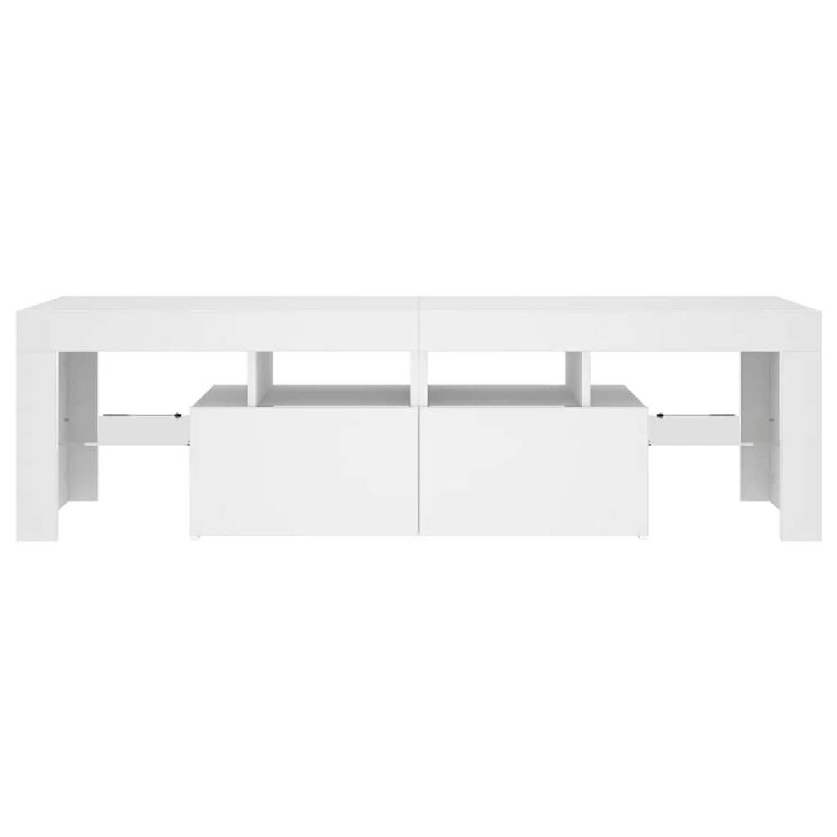 LOWBOARD mit Led-Beleuchtung 140/36,5/40 cm aus Holzwerkstoff in Weiß - Weiß, Holz (140/40/35cm) - vidaXL