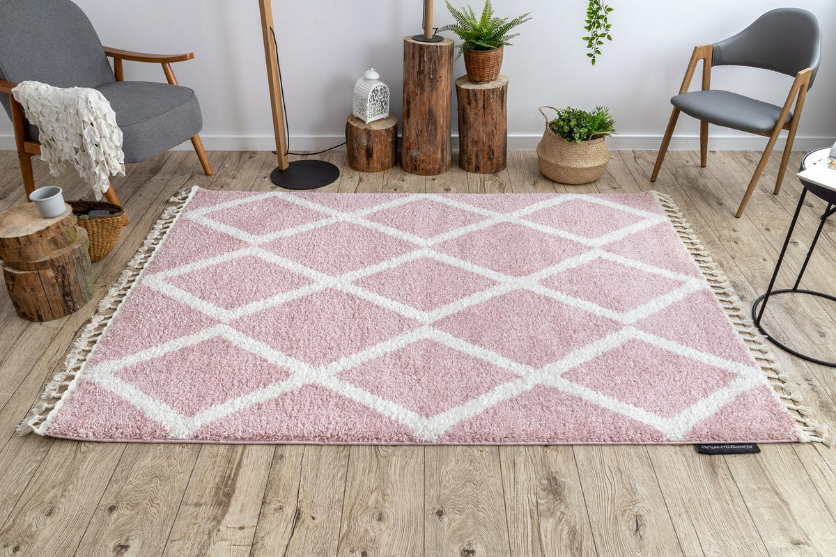 TEPPICH Berber 140/190 cm - Pink, Textil (140/190cm) - rugsX