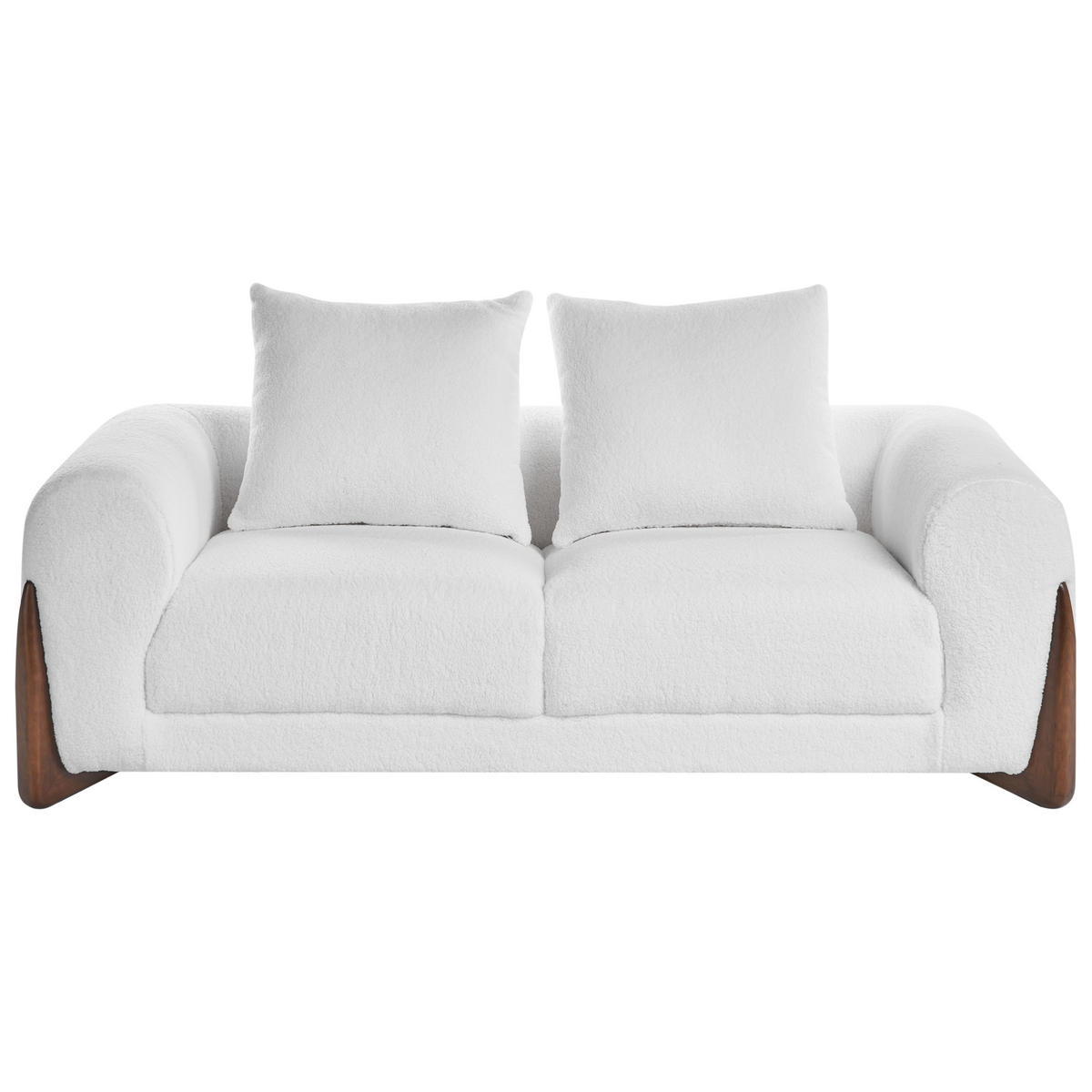 POHOVKA 2-místná Bouclé Bílá Vinliden - tmavě hnědá, textil (180/62/87cm) - Beliani