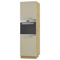 BACKOFENHOCHSCHRANK Kvantum D14/RU/2D Vanille Matt / Eiche Artisan Matt 60 / 59 / 207cm - Creme/Eiche Artisan, Holz/Holzwerkstoff (60/207/59cm) - Feldmann-Wohnen