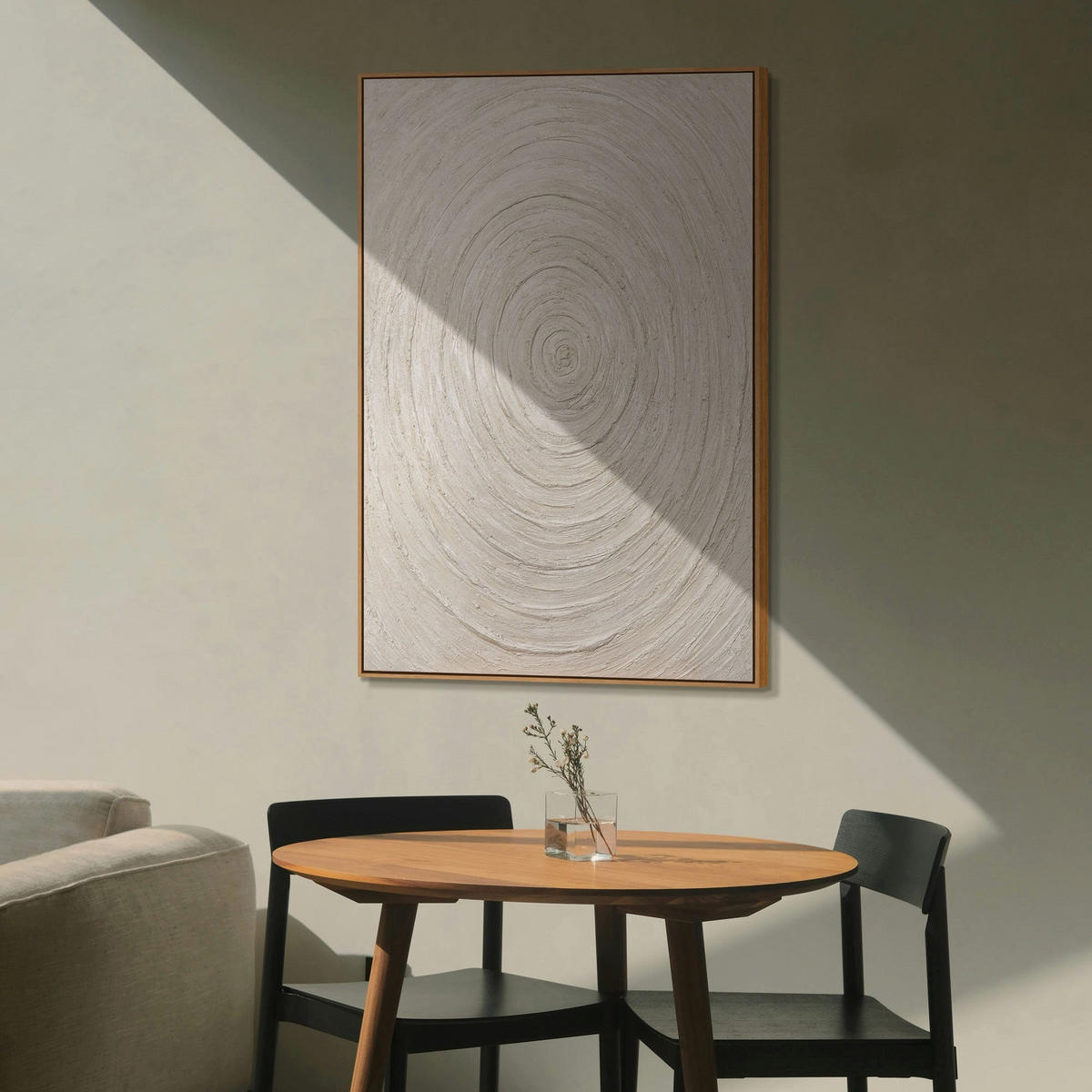 GEMÄLDE Echos der Zeit Schattenfugenrahmen Beige 120x80 cm - Beige, Holz (120/80cm) - YS-art gallery