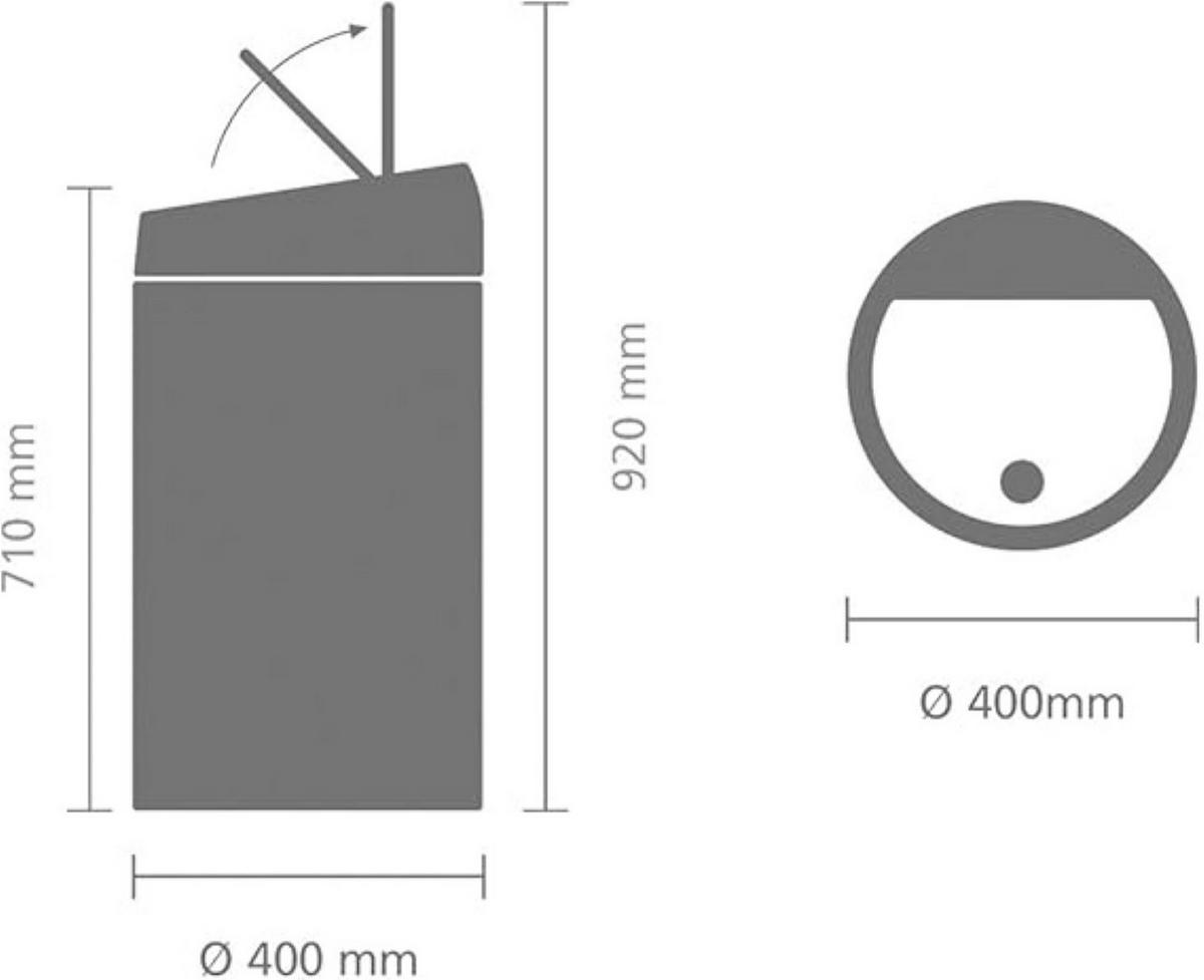 MÜLLEIMER Mit Soft Touch Öffnung 60 Liter 71 x 40 x 40 cm Metall Weiß - Weiß, Metall (40/71/40cm) - PROREGAL