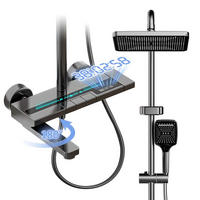 ÜBERKOPFBRAUSESET Faltbar Grau 180° drehbar - Grau, Metall (31/135/20cm) - Kaket