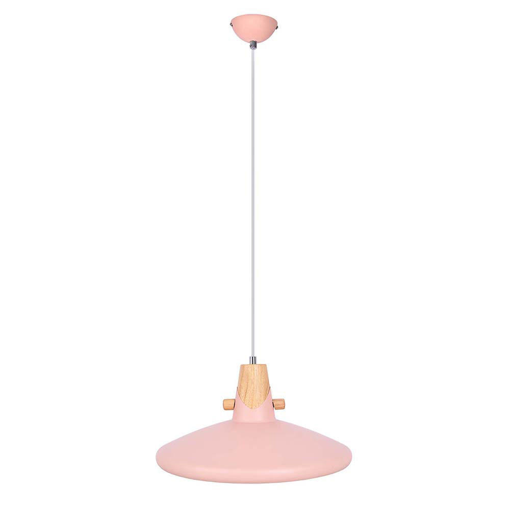 LED HÄNGELEUCHTE CARIN Rosa Metall Holzoptik - Rosa, Metall (35/35/150cm) - Nowa